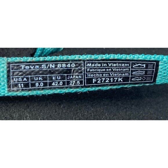 Teva Mush Women's Size 11 Turquoise Blue S/N 6840B Cross Strap Sandals - Picture 10 of 10
